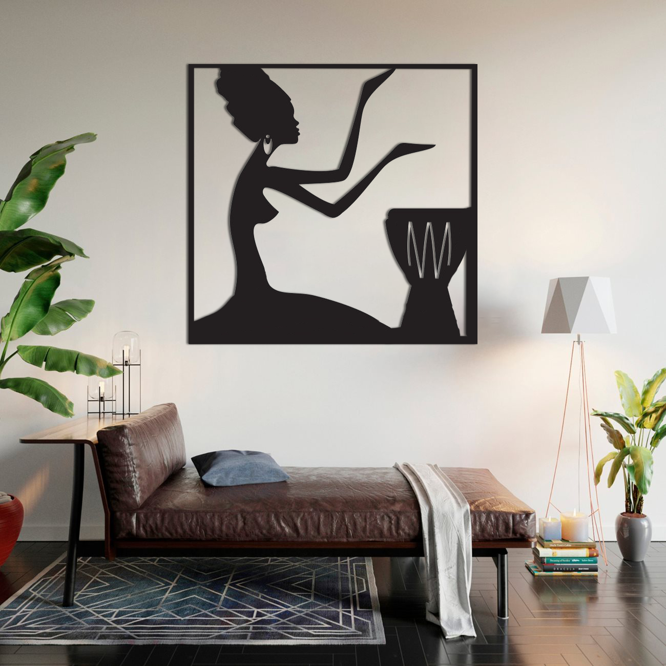 Afrikalı Kadın Ahşap Duvar Tablosu