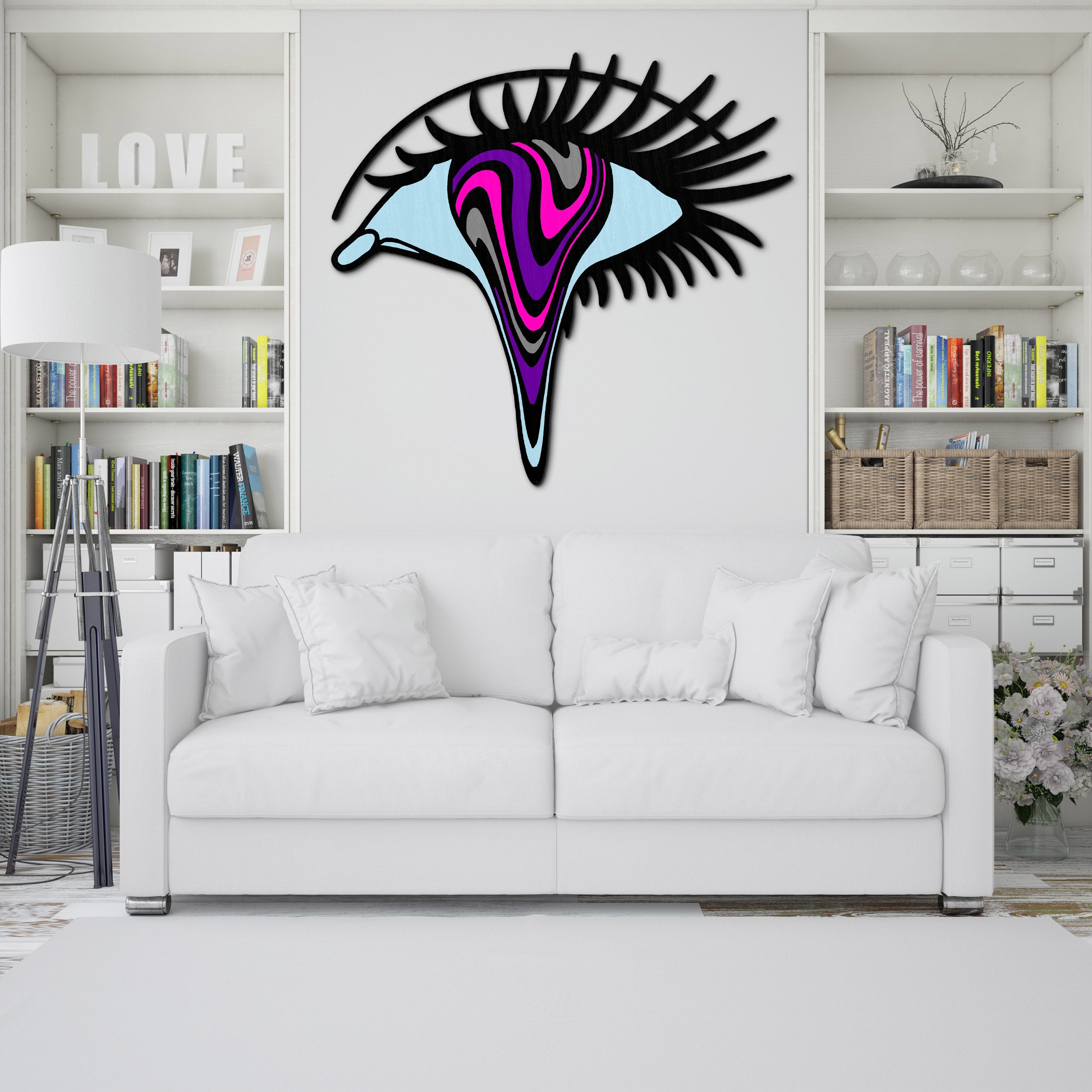 Renkli Saykodelik Göz Duvar Dekoru - Çok Katmanlı