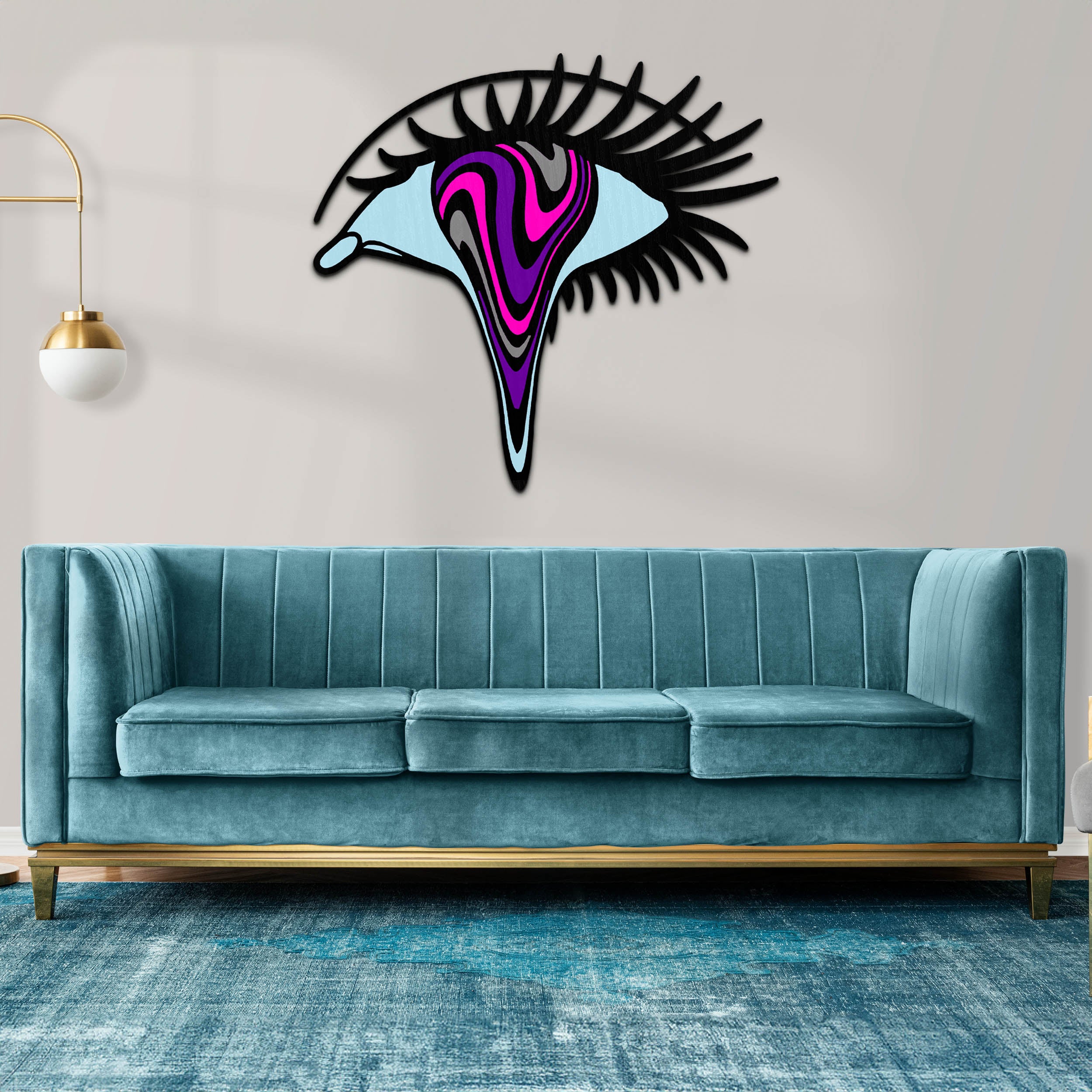 Renkli Saykodelik Göz Duvar Dekoru - Çok Katmanlı