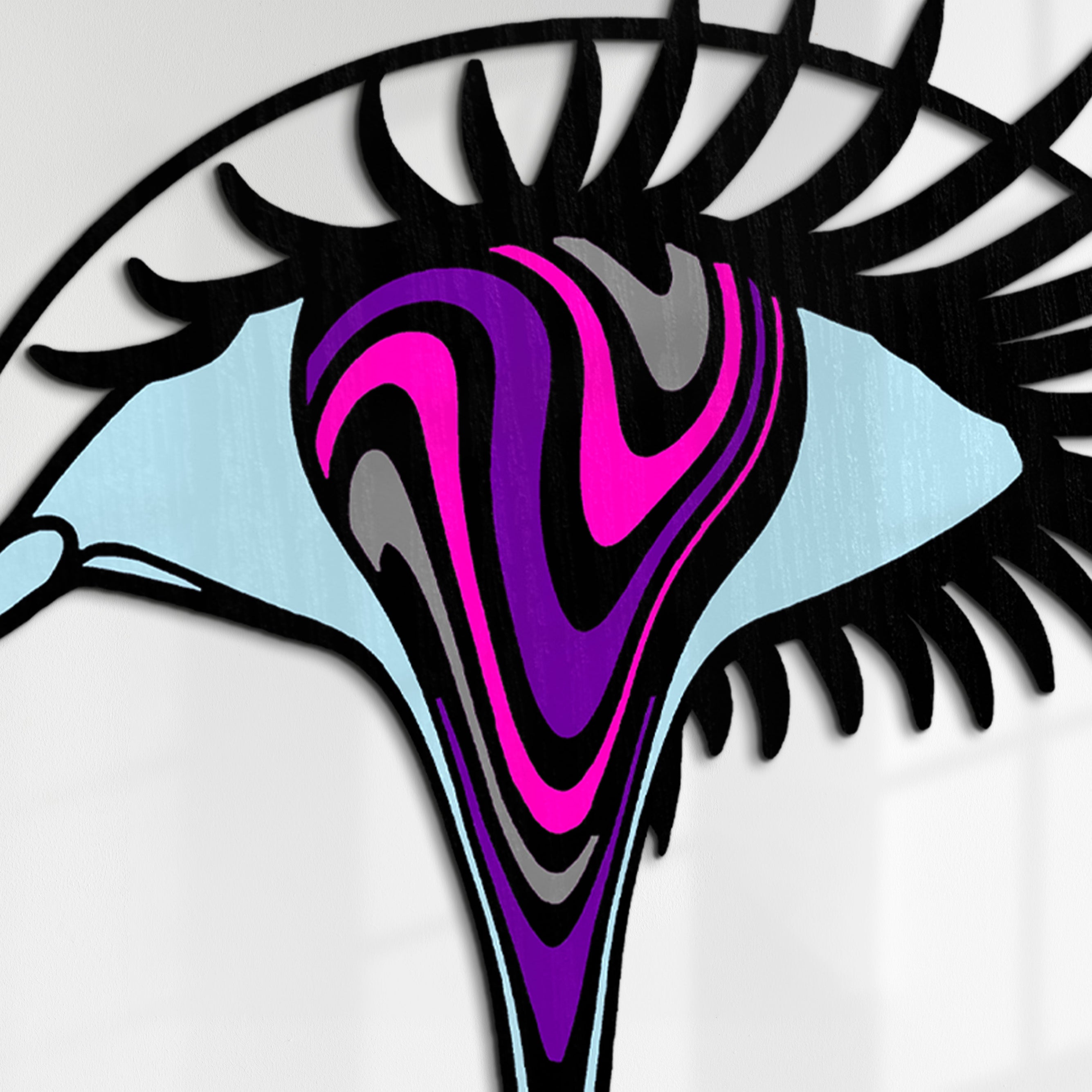 Renkli Saykodelik Göz Duvar Dekoru - Çok Katmanlı