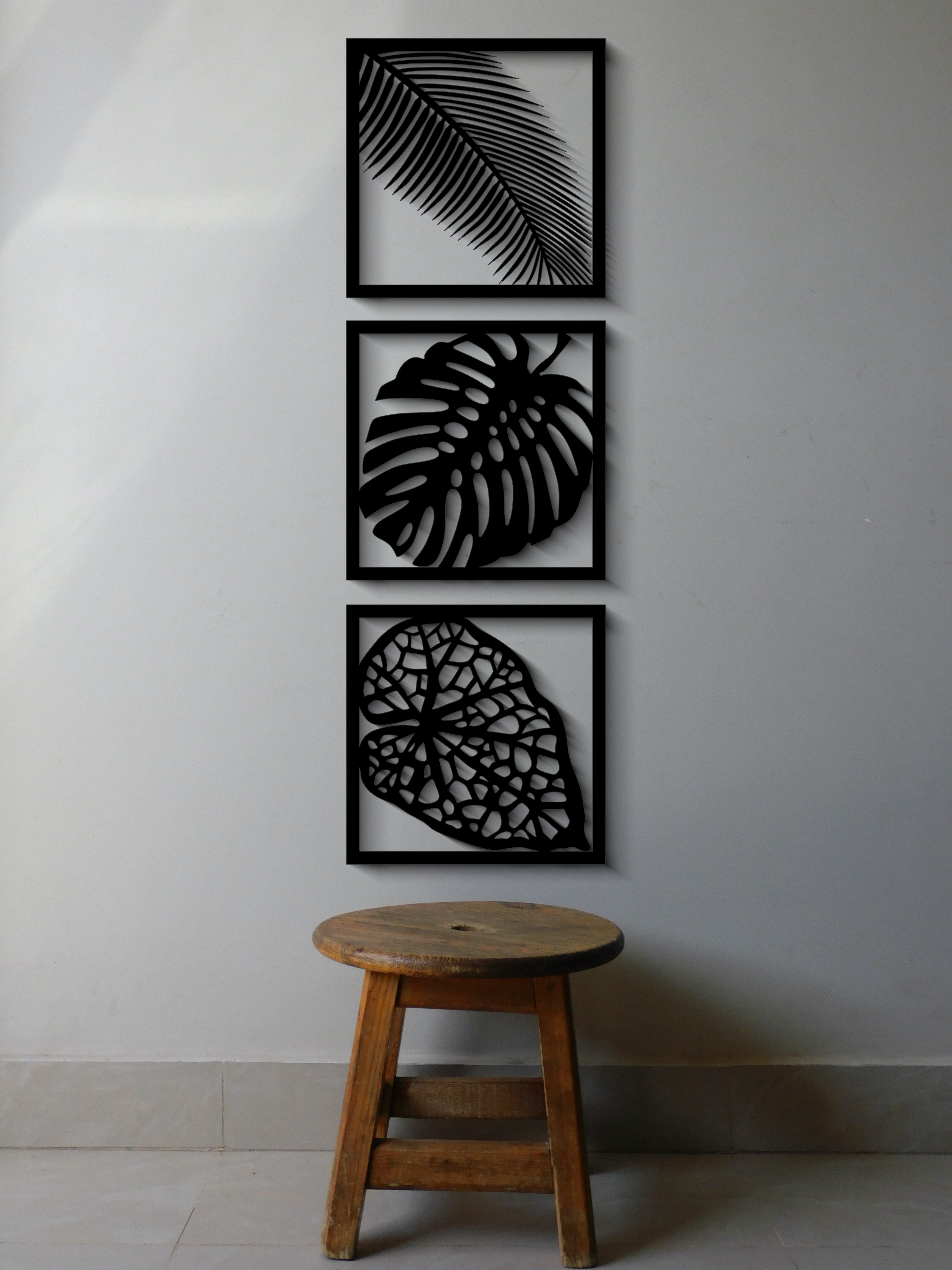 3’lü Yaprak Duvar Dekoru Seti