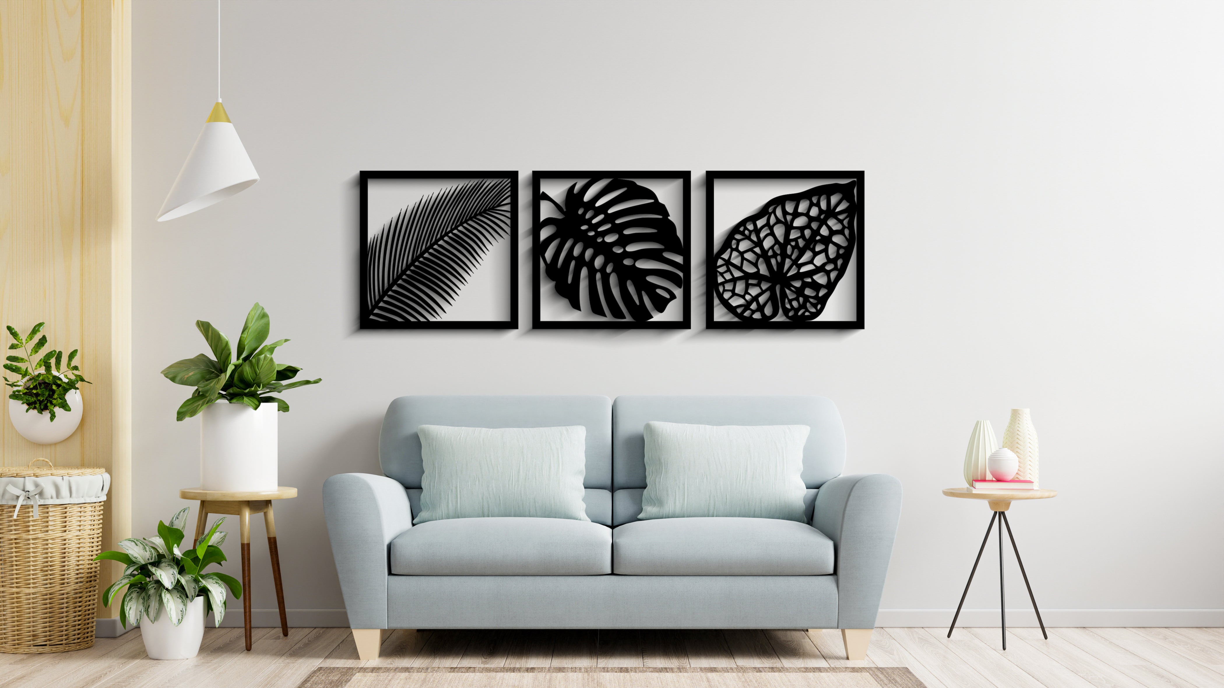 3’lü Yaprak Duvar Dekoru Seti