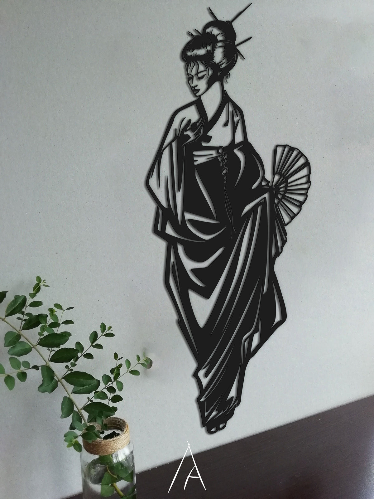 Geisha ahşap duvar dekoru, genel görünüm