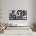 Set mit 3 geometrischen Blumen-Wanddekorationen
