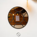 Round Wall Mirror with Geometric Circle Pattern