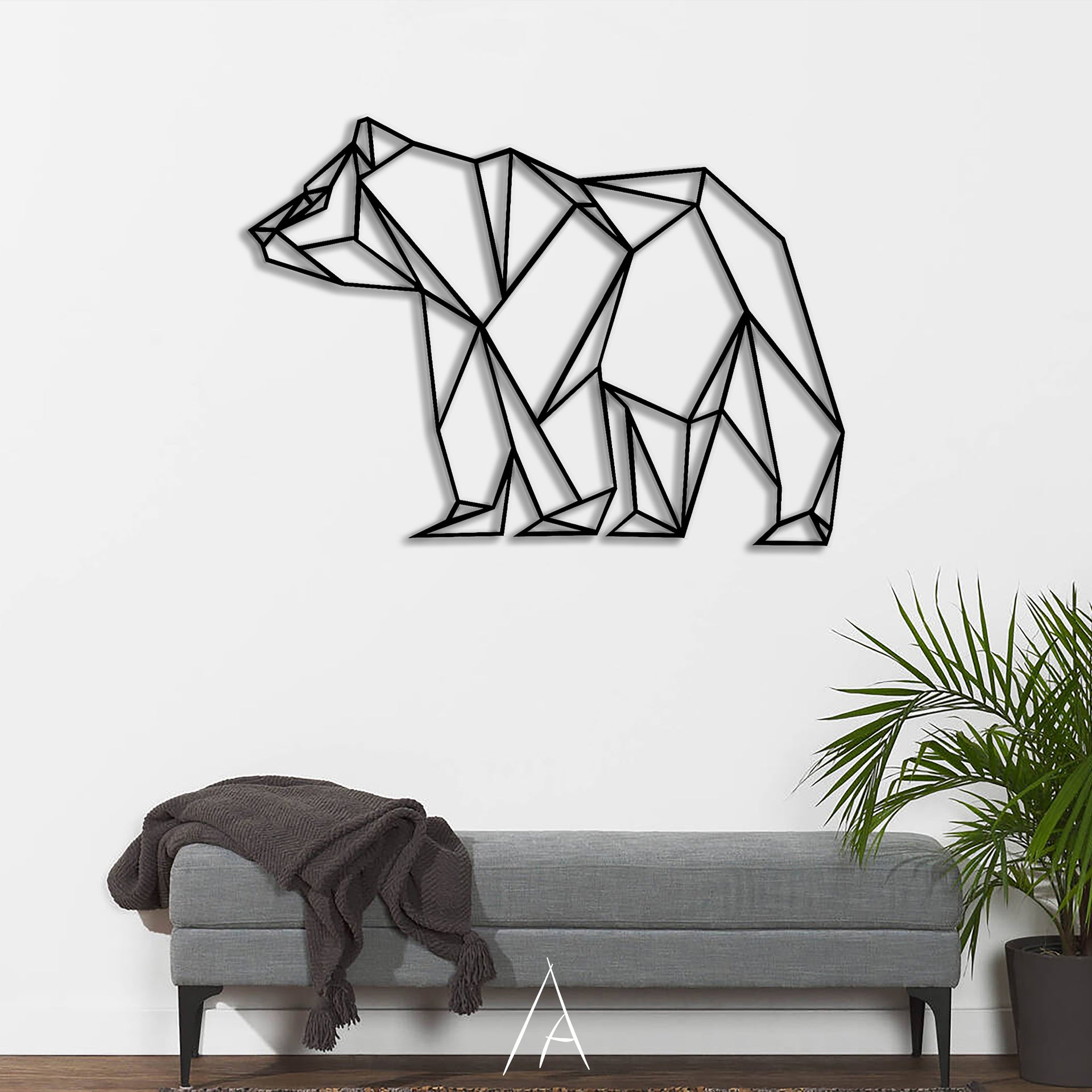 Geometric Bear Wall Decor