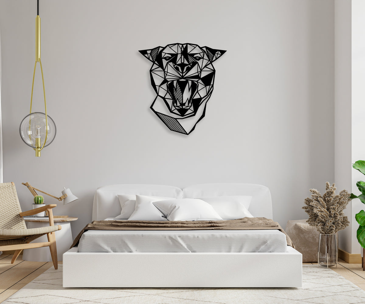 Geometrik puma hayvan temalı duvar dekoru, duvar görünümü