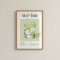 Gin Tonic Rezept Aquarell Cocktail Küchenposter