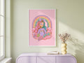 Good Dopamine Gökkuşağı Kız Pastel Tipografi Posteri