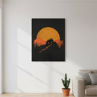 Gün Batımında Dağa Tırmanan Arazi Aracı Off Road Posteri