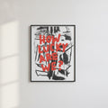 How Lucky Are We Abstrakte Pinselstrich-Typografie-Poster