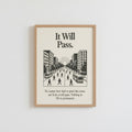 It Will Pass City View Minimalist Motivational Poster