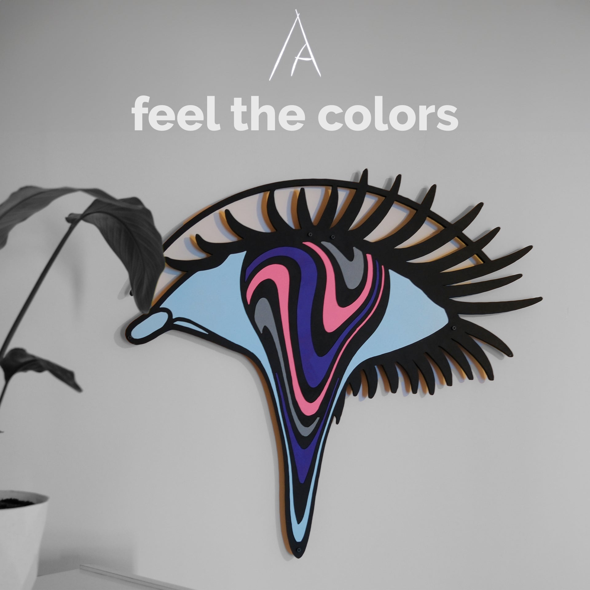 Renkli Saykodelik Göz Duvar Dekoru - Çok Katmanlı