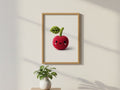 Smiling Felt Red Apple Minimalist Poster