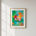 Love Earth Rengarenk Suluboya Dünya Posteri