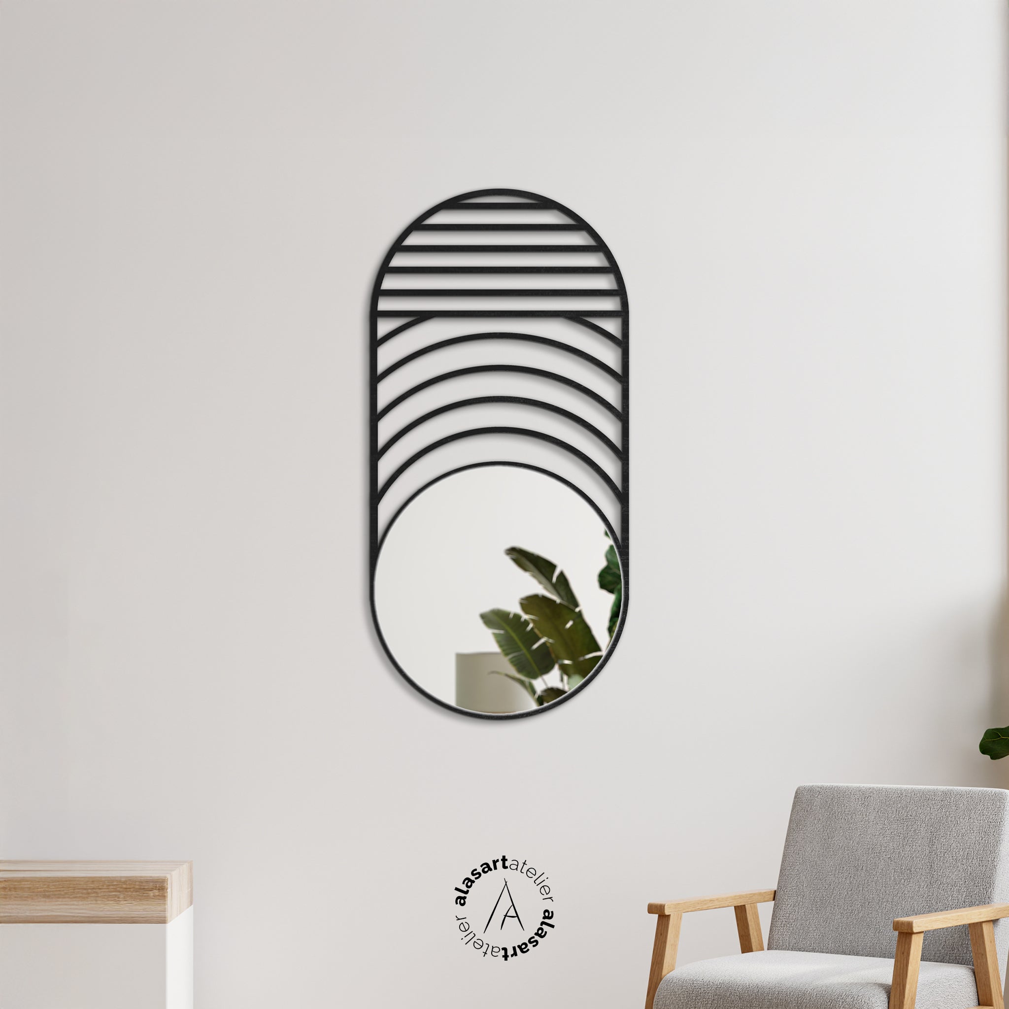 Luna oval duvar aynası