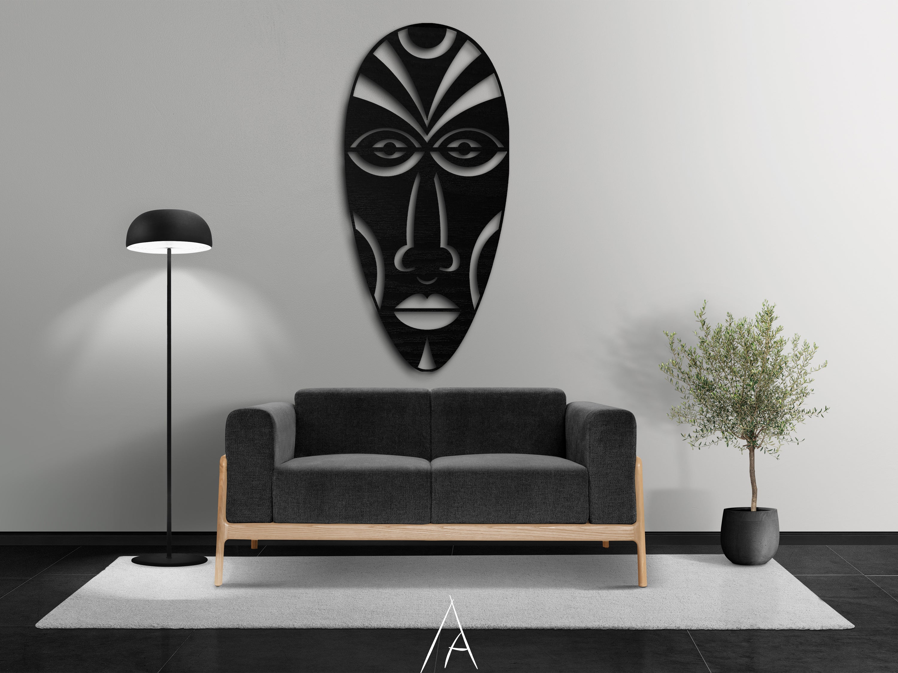 Afrika Maskesi Ahşap Duvar Dekoru