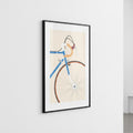 Blaues Rennrad, modernes grafisches Poster