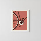 Coral Minimalist Retro Bicycle Graphic Poster