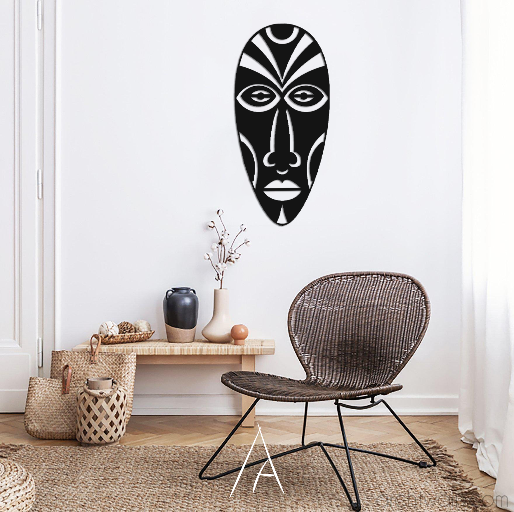 Afrika Maskesi Ahşap Duvar Dekoru