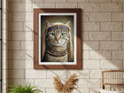 Mısır Firavunu Başlıklı Kedi Portresi Posteri