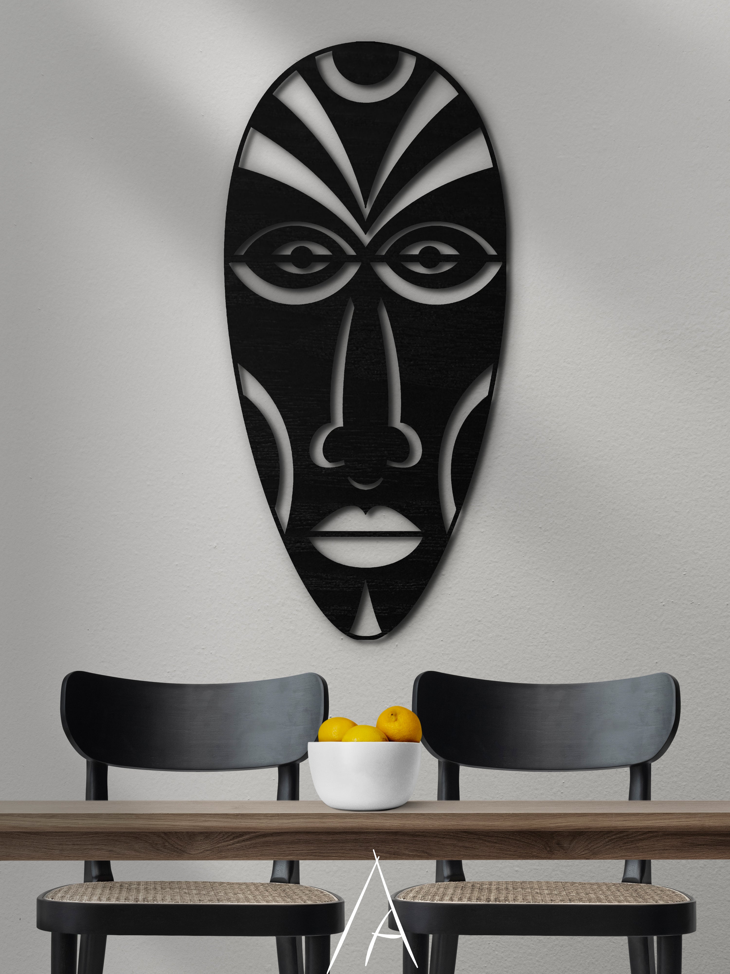 Afrika Maskesi Ahşap Duvar Dekoru
