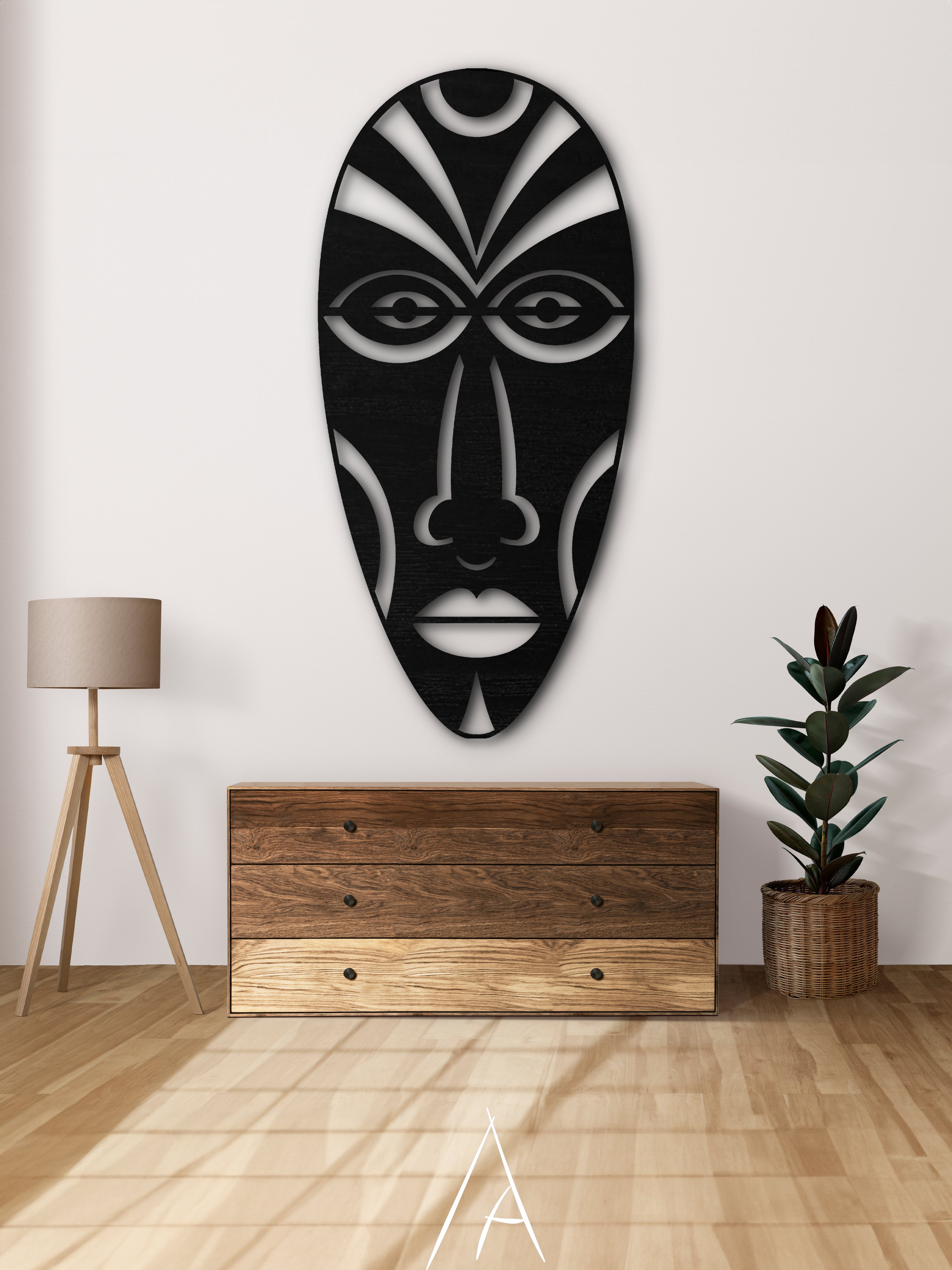 Afrika Maskesi Ahşap Duvar Dekoru