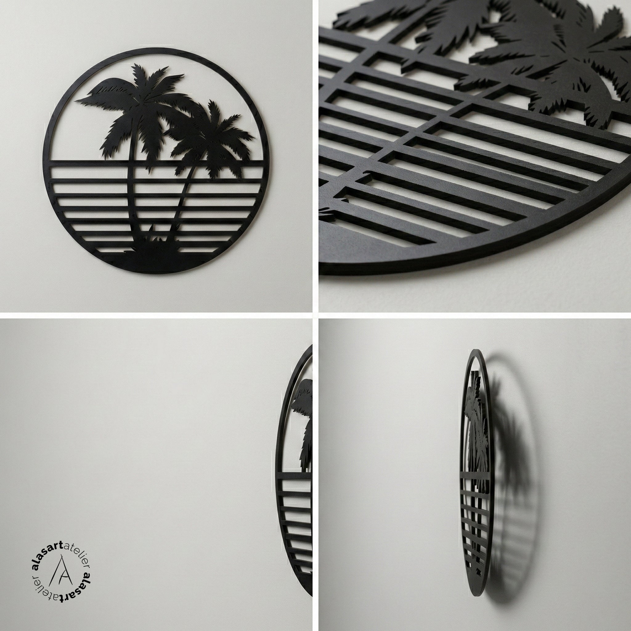 Palmiye Gün Batımı Duvar Dekoru