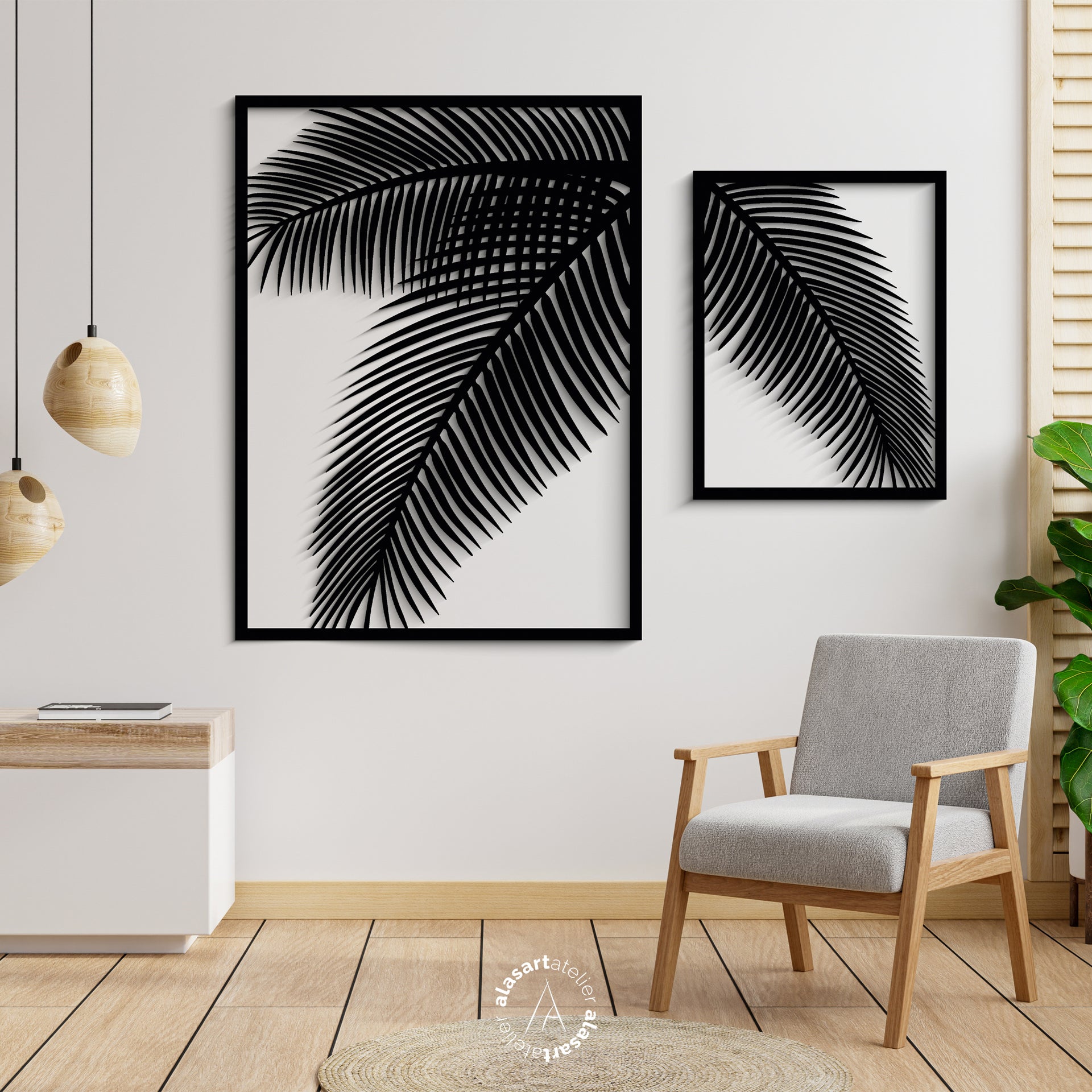 Palm Leaf 2-Piece Wall Decor Set