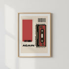 Play It Again Retro Kaset Temalı Müzik Posteri