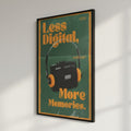 Retro Cassette Player and Orange Headphones Nostalgia Poster