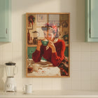 Hot Chocolate Delight in a Retro Kitchen Nostalgic Poster
