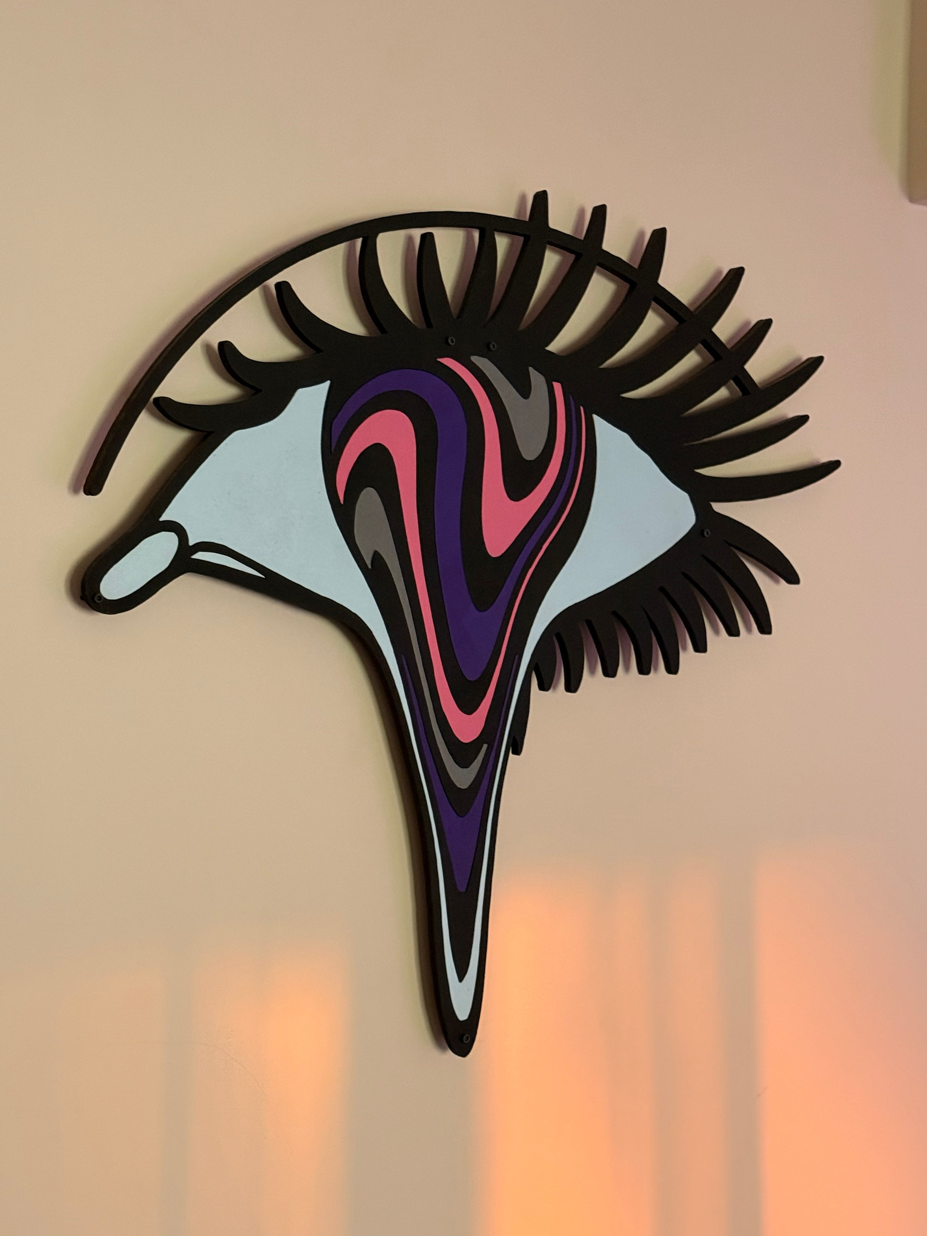 Renkli Saykodelik Göz Duvar Dekoru - Çok Katmanlı