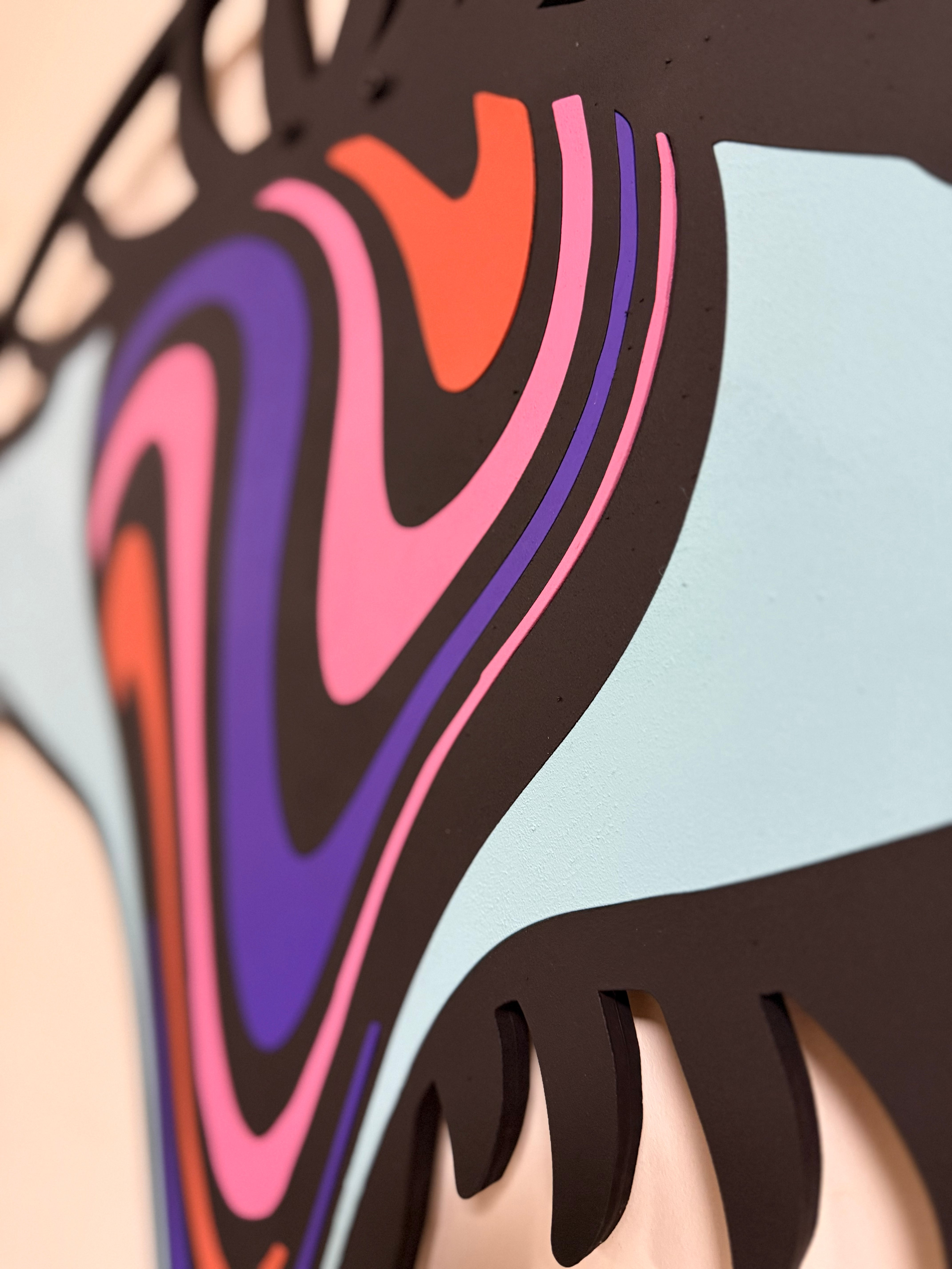 Renkli Saykodelik Göz Duvar Dekoru - Çok Katmanlı