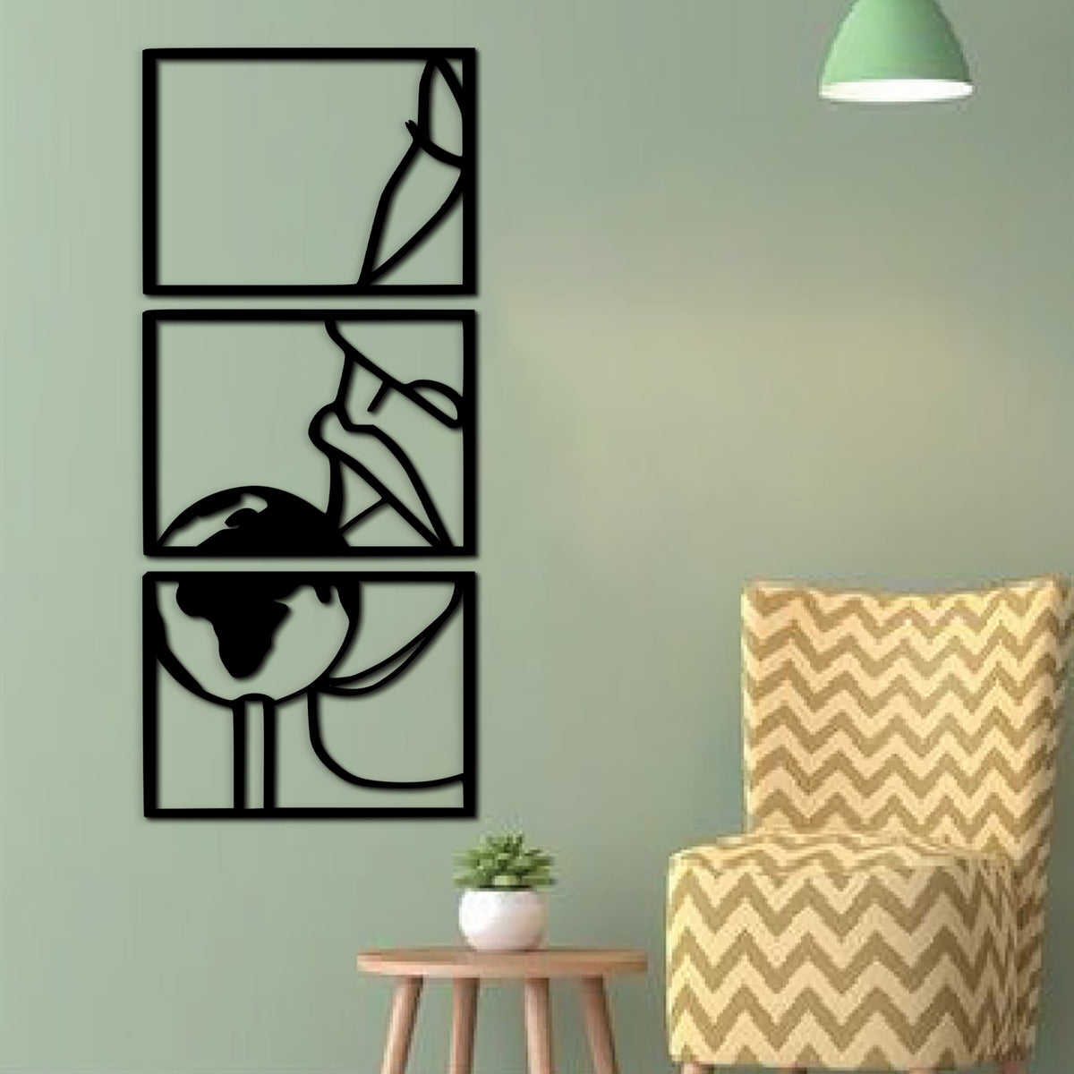 Ice Cream Lady duvar dekoru seti, salon dekorasyonu için 3'lü modern set, ürün detayı