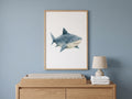 Cute Shark Minimalist Nursery Poster