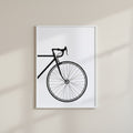 Black and White Minimalist Bicycle Line Art Poster