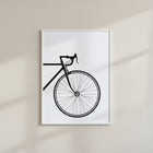 Siyah Beyaz Minimalist Bisiklet Çizgi Sanatı Posteri