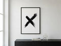 Schwarzer Pinselstrich X Abstrakt Minimalistisches Poster
