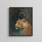 Siyah Panter ve Leopar İkili Portre Posteri