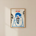 Something I Wanted To Feel Blue Figure Collage Poster