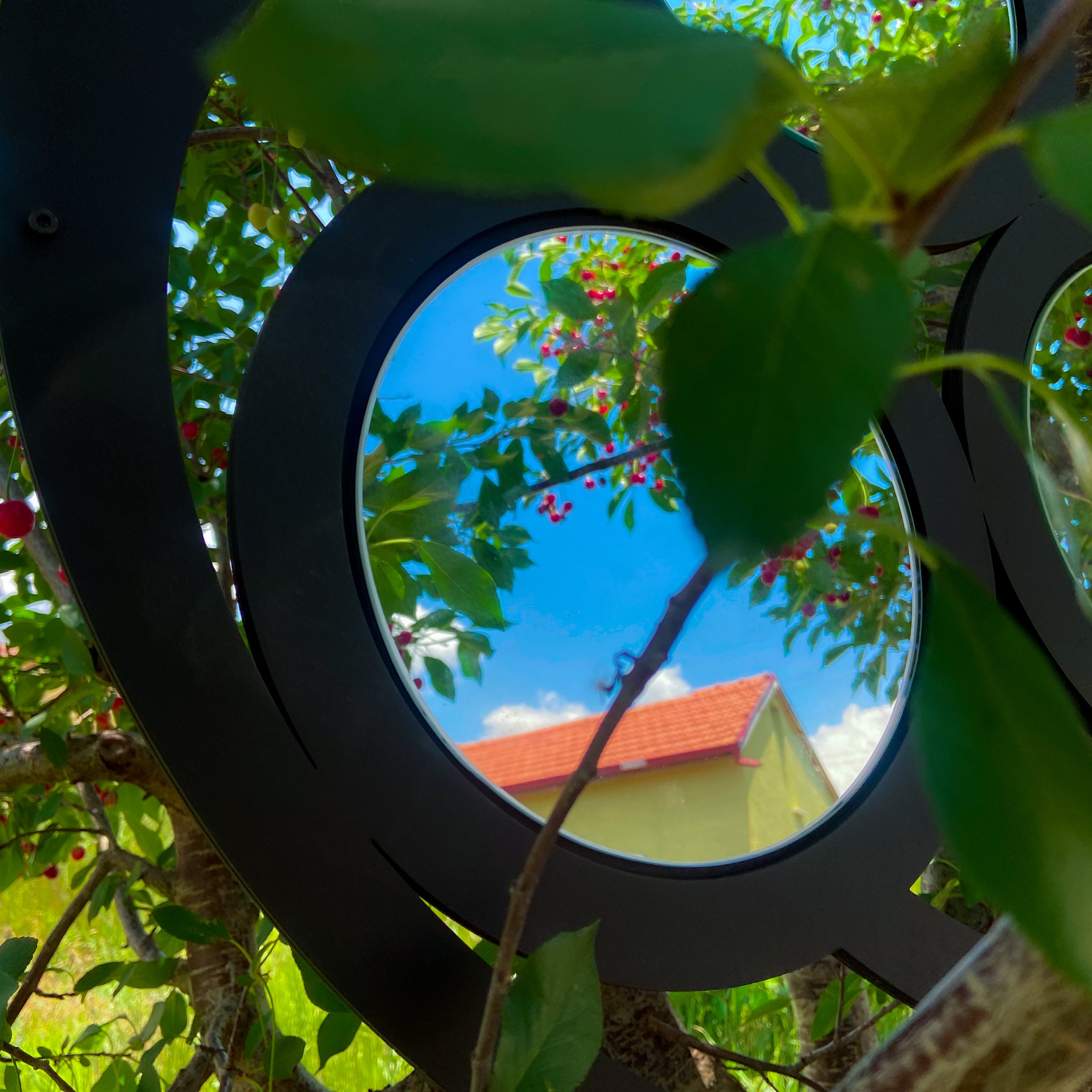 Üçlü Spiral Yuvarlak Duvar Aynası