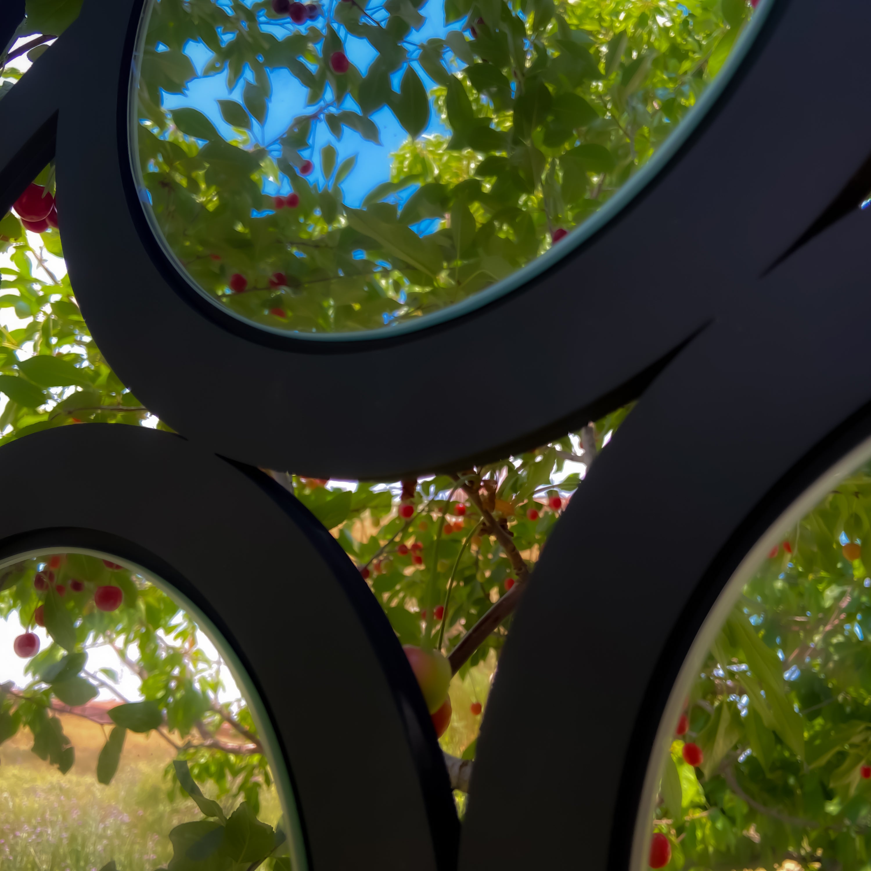 Üçlü Spiral Yuvarlak Duvar Aynası