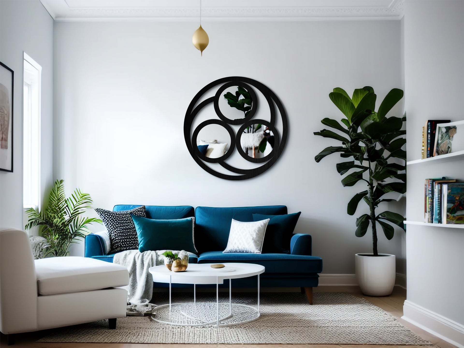 Triple Spiral Round Wall Mirror