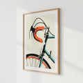 Turquoise Racing Bike Orange Handlebar Detail Poster