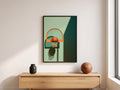 Turuncu Basketbol Potası Yeşil Minimalist Spor Posteri