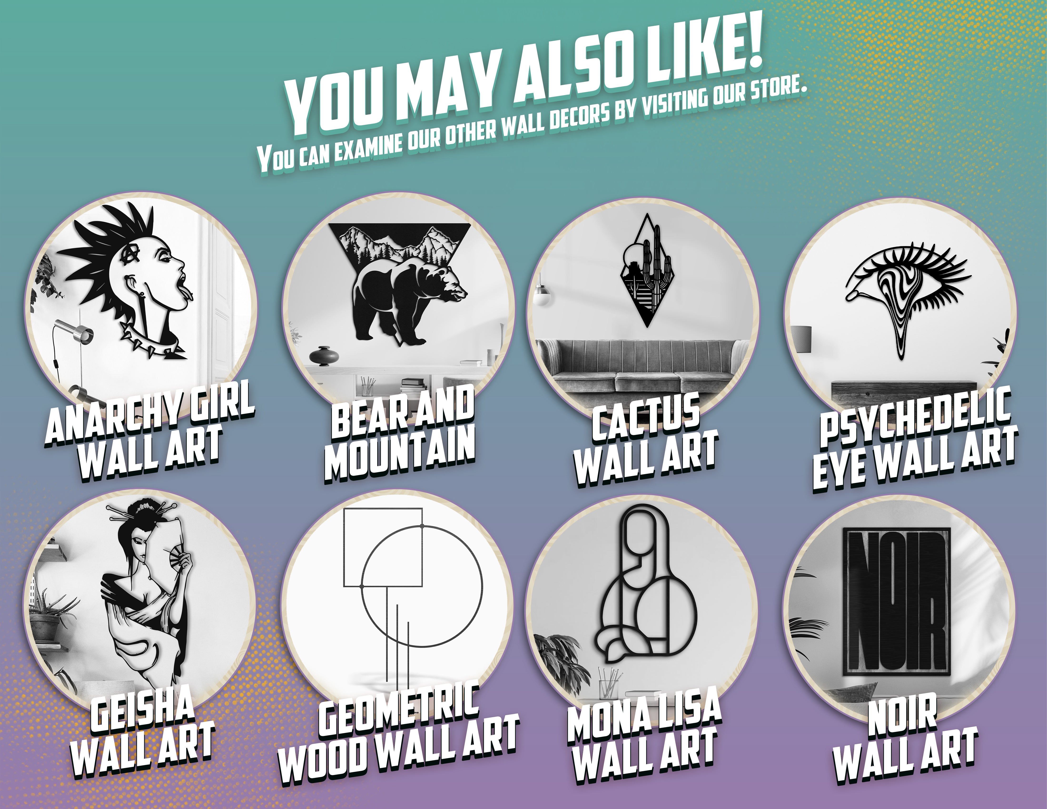 Geometrik Ahşap Duvar Dekoru Seti 3’lü